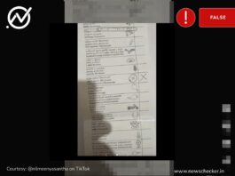 Viral TikTok post with an image of the ballot paper