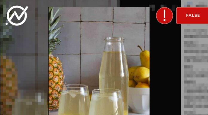 Screenshot of a Facebook post about hot pineapple water and cancer